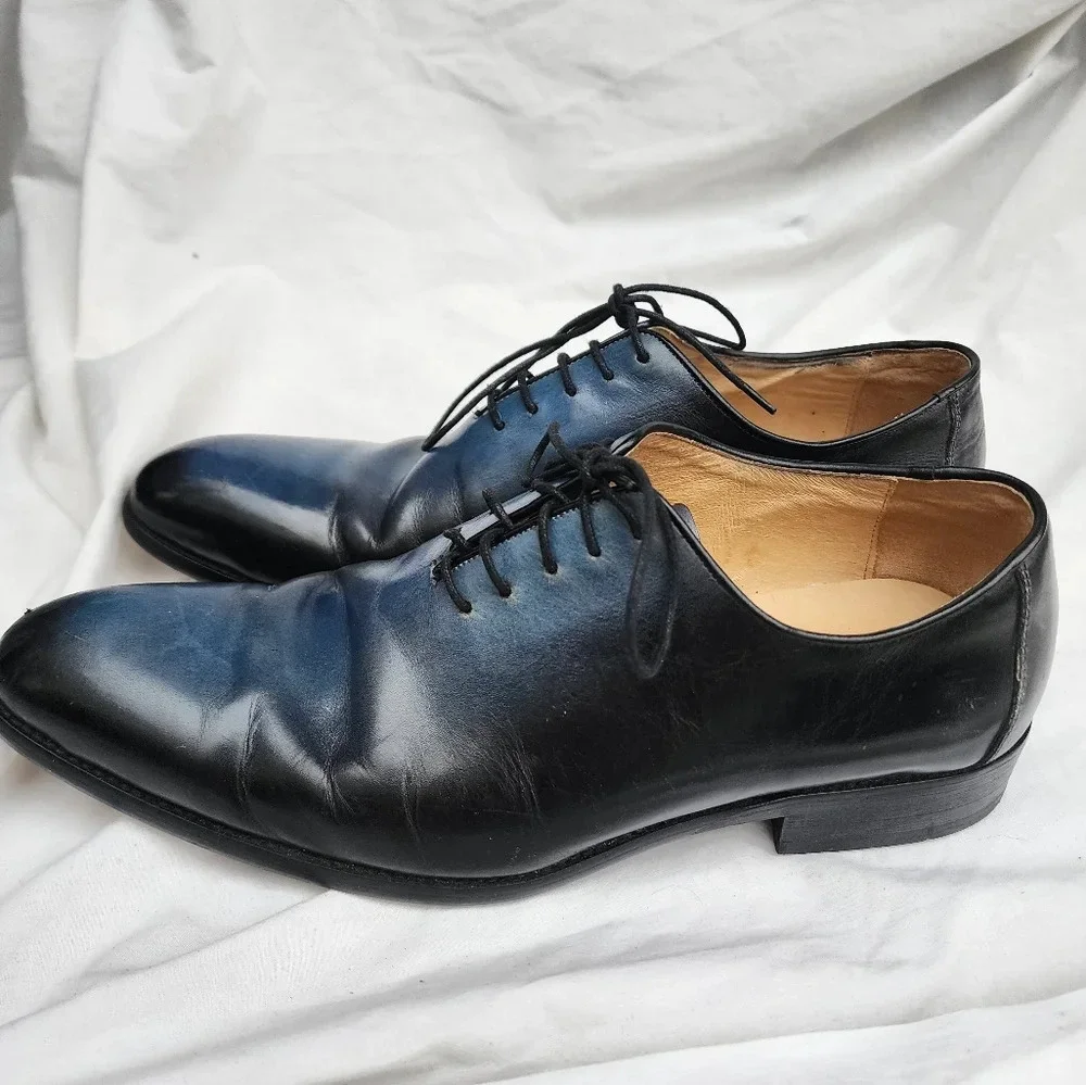 Maison Forte Asahi Classic Black Oxford Leather Tie Ups s 8.5